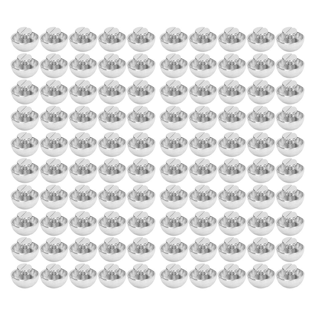 100 комплектов заклепок с круглой головкой 15 мм из сплава с покрытием высокой твердости цвета золота и серебра для кожи
