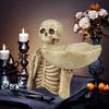 Halloween Resin Skull Storage Tray Ornament Skeleton Candy Bowl Fruit Plate Home Organizer Outdoor Decoration For Holiday Party