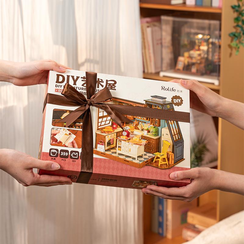 Robotime Rolife DIY Миниатюрный Кукольный Домик Набор Пекарская Кухня Поделки Хобби Удивительный Подарок для Женщин Детей DG172
