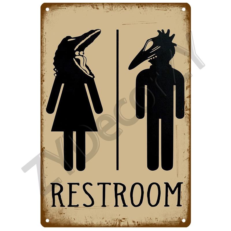 Туалет Металлический Знак Индустриальный Деко Винтажный Плакат Винтажный Ретро Жестяной Знак Эстетический Гостиная Металлический Декор Стены Украшения Фреска