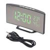 LED Digital Clock 3 Level Brightness Snooze USB Battery Powered Electronic Mirror Alarm Clock with