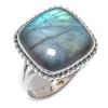 Natural Labradorite Gemstone 925 Solid Sterling Silver Jewelry Ring Size 9 P6h54