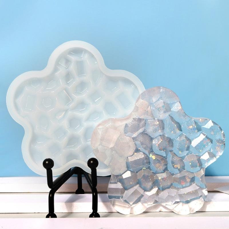 1/6 шт. Форма для подставки под стакан с бриллиантовым дном, Цветок, Сердце, Круглая форма, Формы для подставки под чашку из эпоксидной смолы с бриллиантовым дном, Форма для подноса из смолы