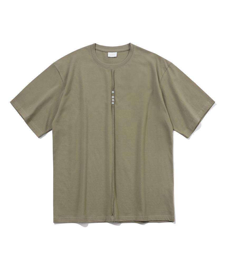 EPISODE UNTITLED Point Snap Open Cut T-Shirt_Olive