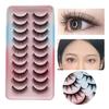 10 пар/коробка накладные ресницы тонкие вьющиеся 3D эффект преувеличивают густые ресницы многоразовые естественный вид искусственные ресницы для свиданий