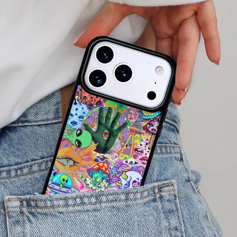 Хиппи Хиппи Психоделическое Искусство Чехол для Телефона для iPhone 16e 15 14 13 12 17 Pro Max Plus Air 17pro Чехол Coque