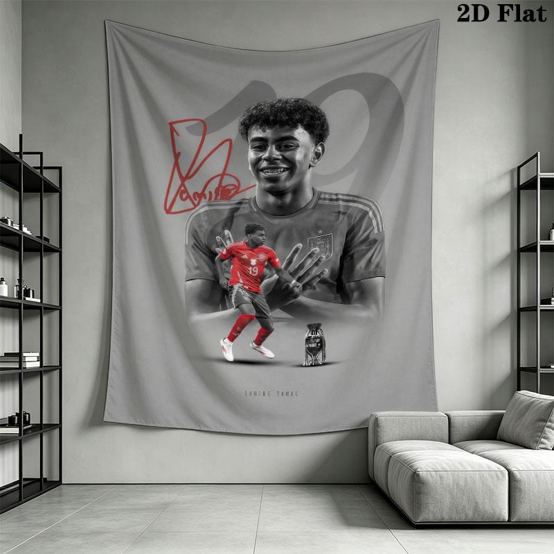 Lamine Yamal Rise Wall Hanging Printed Fabric Blanket Decorative Tapestries for Bedroom Living Room Home Decor