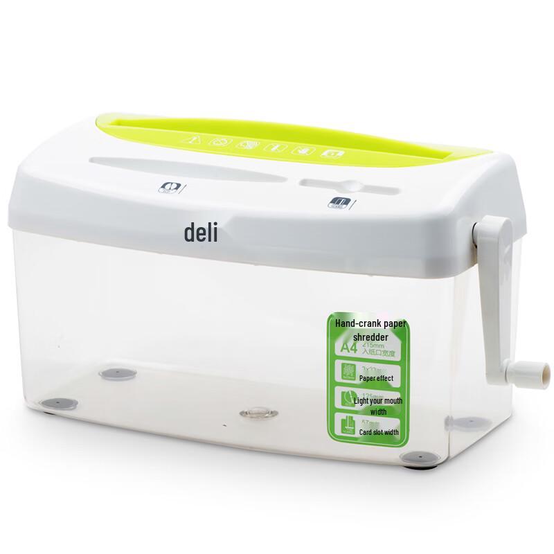 Deli Manual Desktop Paper Shredder CN plug (adapter included)