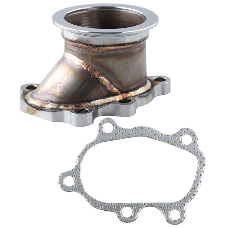 Stainless steel Turbocharger Turbo Down Pipe 5 Bolt to 2.5"/ 63mm V band Flange Adapter For GT25 GT28 T25 T28