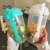 1000ml Salad Cup with Fork Large Capacity Portable Low Fat Diet Meal Fruit And Vegetable Snack Cup for Outdoor