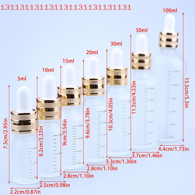 Liquid Pipette Bottle for Aromatherapy Travel Refillable 5ml-100ml Reagent Dropper Bottles with Scale Sanding Glass Eye Drop