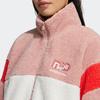 Adidas Куртка Neo Brlv с флисовым воротником, женская куртка, розовая, белая GU0836