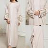 Elegant 2025 Muslim Embroidered Middle Eastern Cardigan Dress Robe
