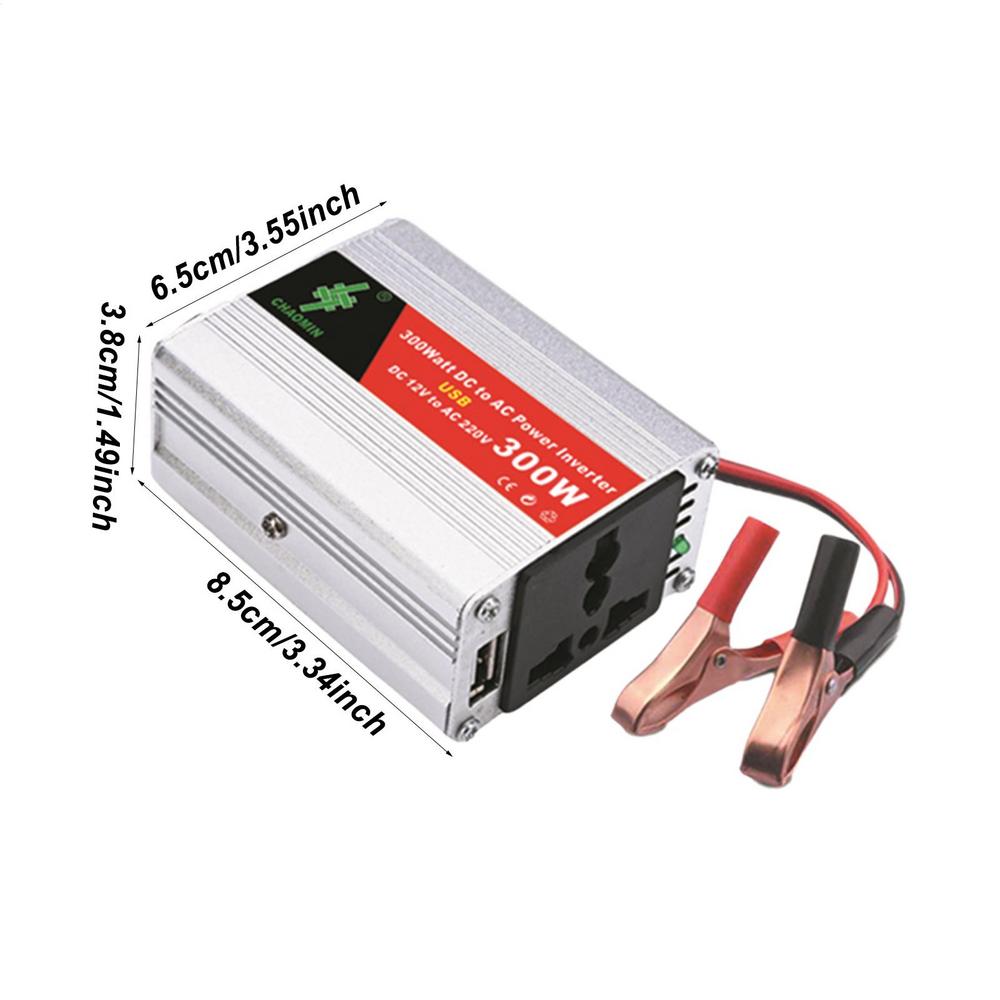 300W Solar Power Inverter DC 12V To AC 220V Portable Fast Charging Car Power Inverter Charger Converter Adapter Multifunctional