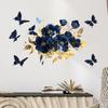 Синяя цветочная бабочка наклейка на стену самоклеящаяся домашний декор для гостиной спальни ванной прихожей фон съемная наклейка