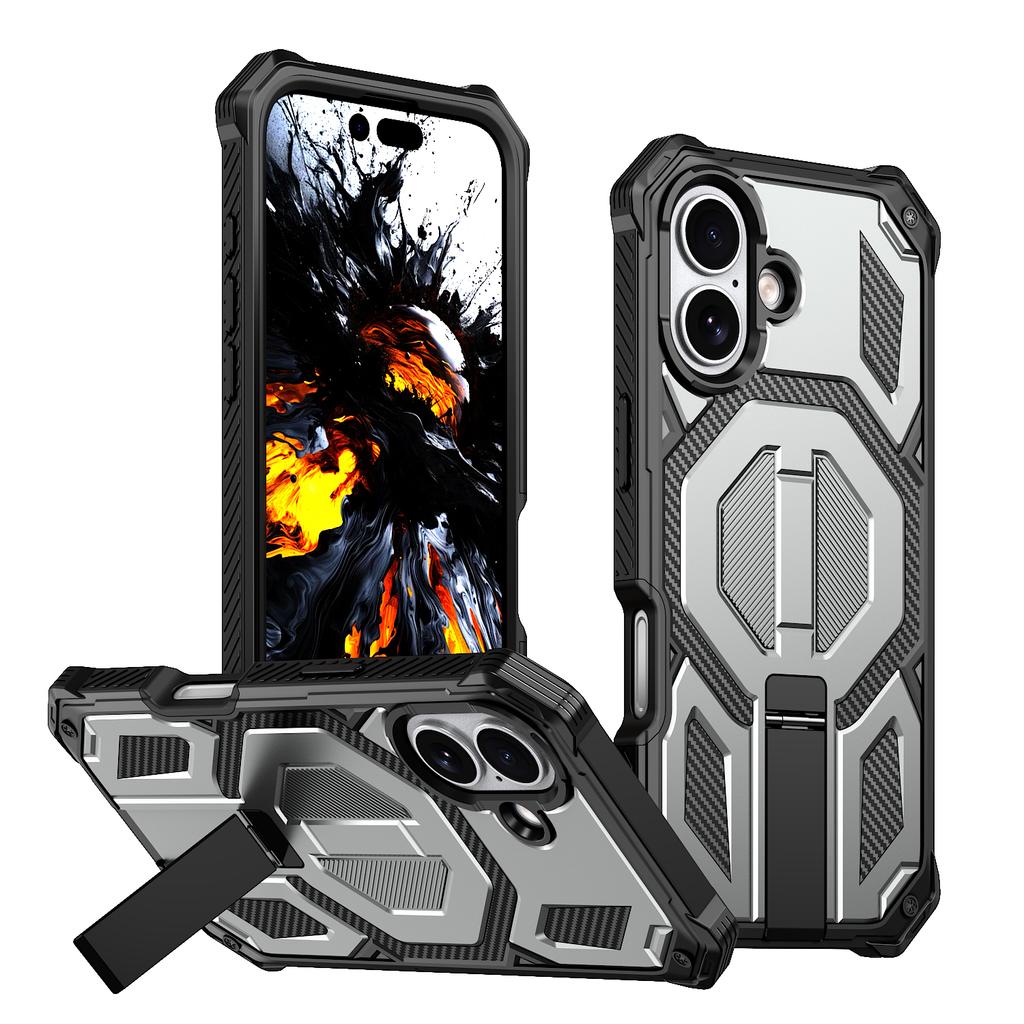 Для iPhone 17 Магнитный чехол Вращающаяся подставка PC + TPU Ударопрочный Защита от падений Чехол для телефона