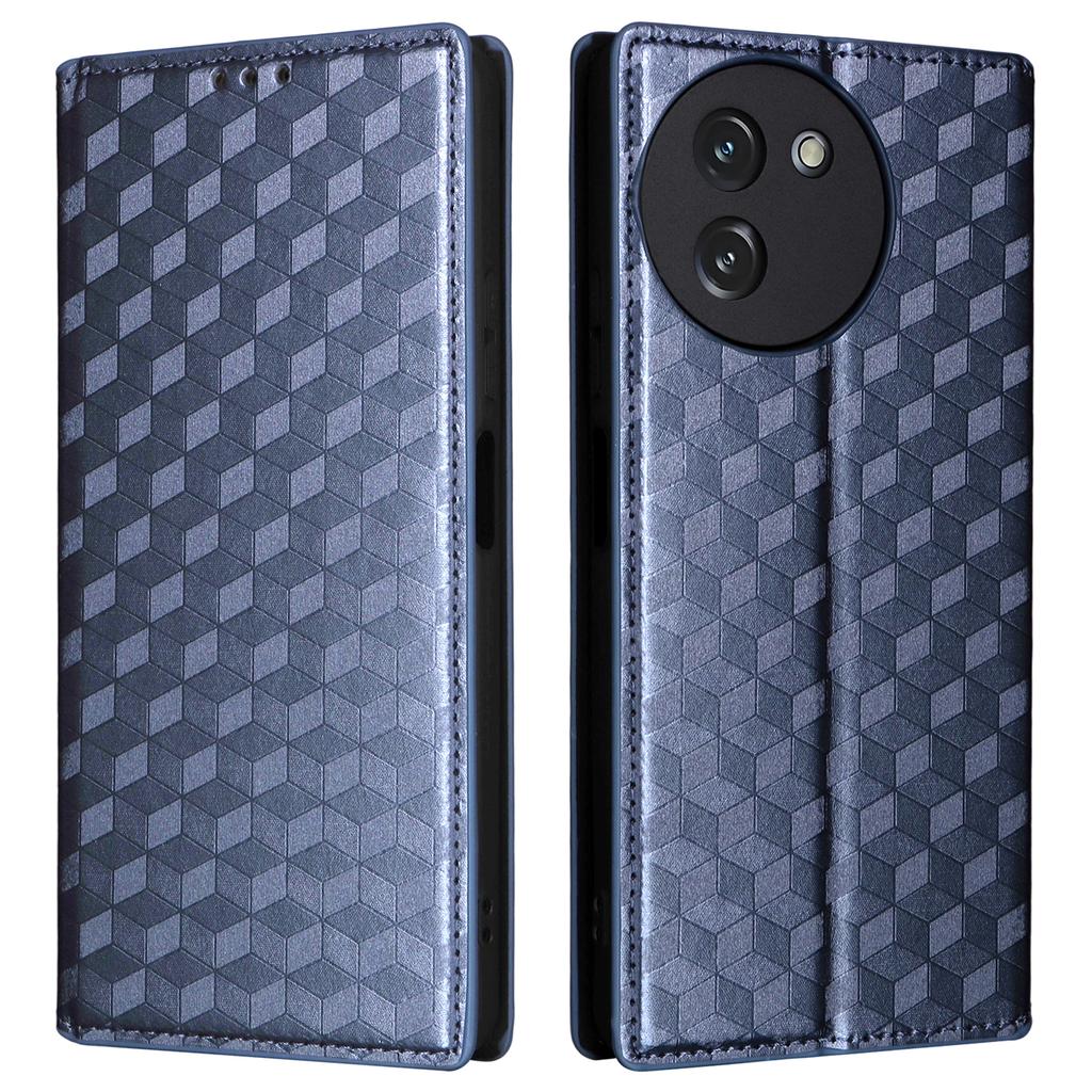 For Doogee Note 59/Note 59 Pro Case Wallet Rhombus Imprinted Leather Phone Cover