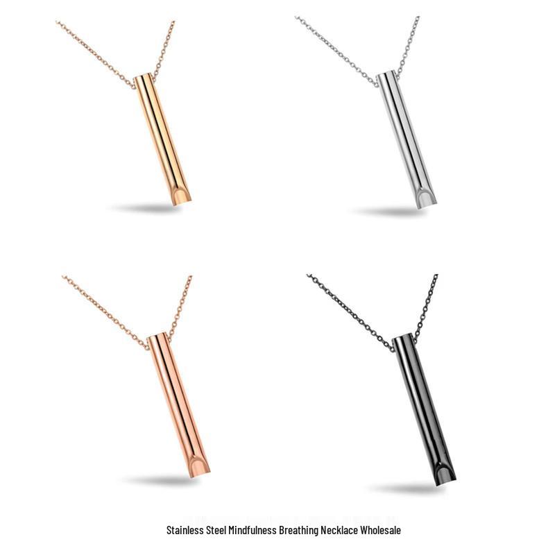 Регулируемый кулон из нержавеющей стали для практики осознанного дыхания — ожерелье для снятия стресса, украшение из титановой стали, не выцветающее.