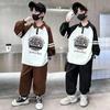 New Big Children's Boys Sports Sweater Suit Spring Boys Fashionable Long-sleeved Two-piece Set