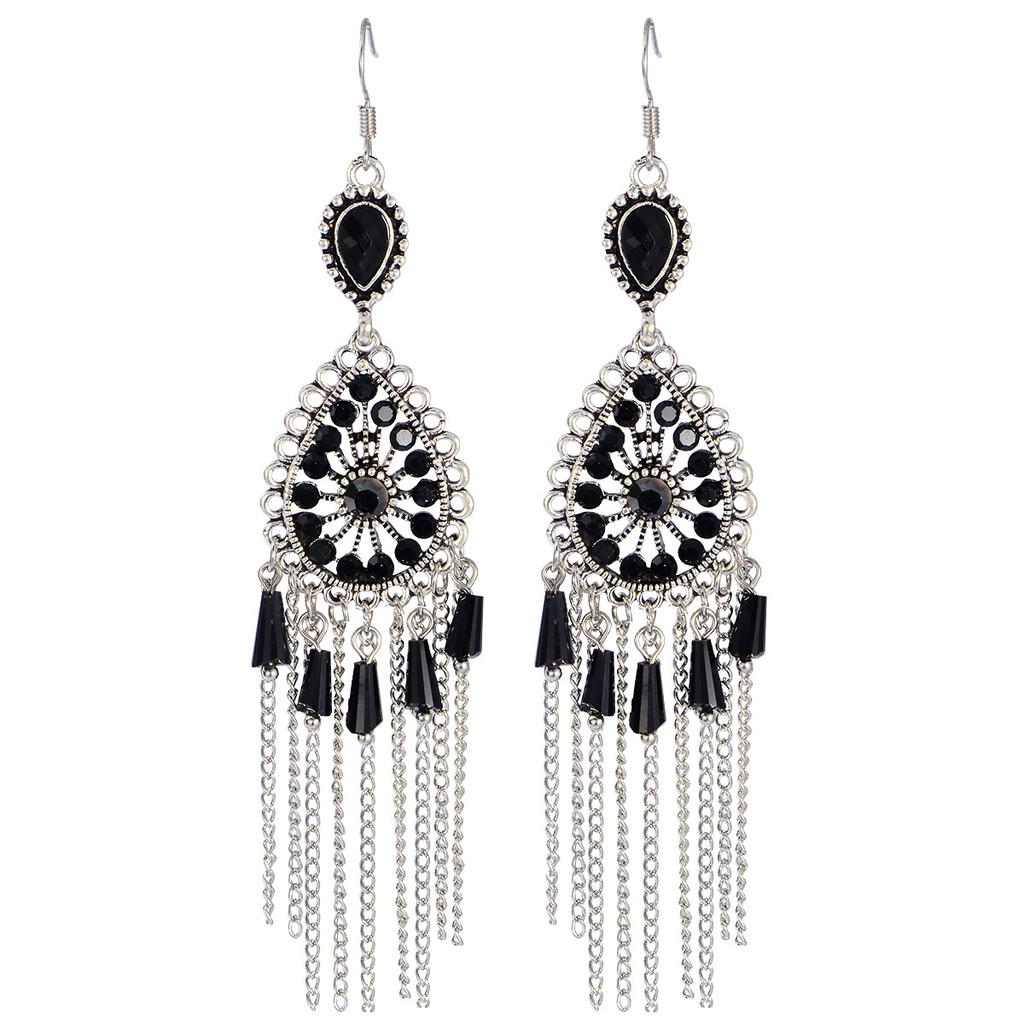 Vintage Ethnic Style Drop Earrings With Tassels For Womens Boho Festival Jewelry