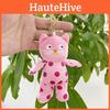 Pink Cute Adorable Polka Dot Plush Cat Keychain Doll Toy For Kids And Collectors