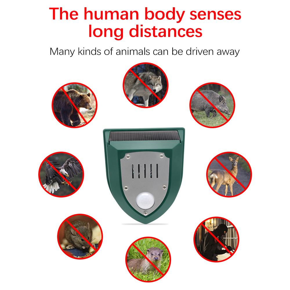 Solar Electronic Ultrasonic Repeller with PIR Motion Sensor Alarm Timed Human Body Induction