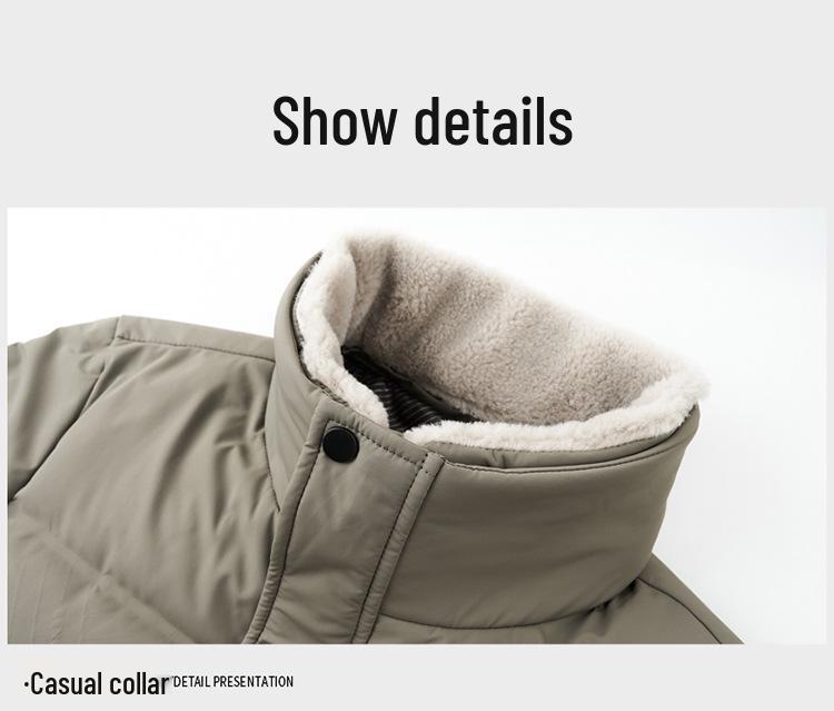 Мужская зимняя толстая пуховая куртка - Короткая, Большого размера, Повседневный свободный крой, 90% белый утиный пух