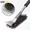 BBQ Grill Cleaning Brush and Scraper Stainless Steel Wire Bristles Brushes Stains Grease Clean Gadgets Barbecue Accessories