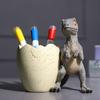 Dinosaur Pen Holder Resin Desk Ornament Cute Dino Toothbrush And Toothpaste Holder Makeup Brushes Organizer Fun Dinosaur Decoration