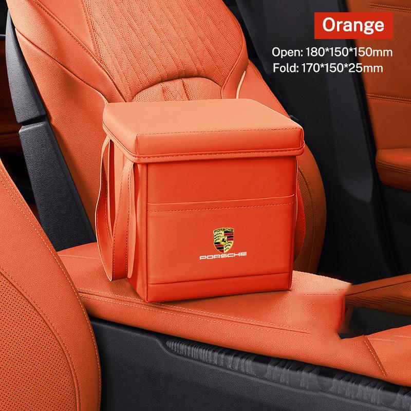 AFEBO1 Car Folding Durable Trash Can Convenient Installation For Porsche Cayenne Panamera Macan 911 718 Taycan Boxster Cayman 918 Pajun