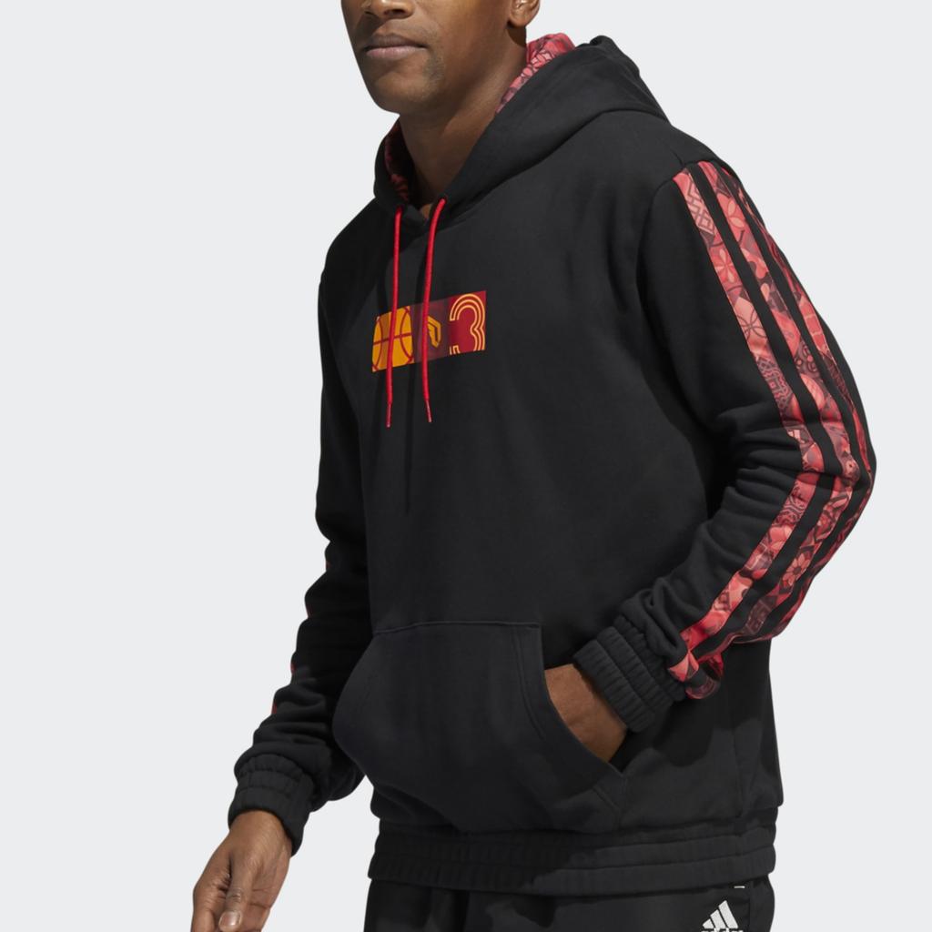 Adidas Год тигра, ограниченная серия, толстовка с капюшоном и контрастным узором, мужские топы, черные HF5879