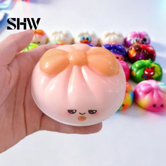 Tension Relief Hand Grip Colorful Bun Squeeze Toy, Soft Sensory Fidget Cute Anxiety Items Stress Toy for Adults Kids Christmas Stocking Stuffers