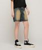 CARGOBROS FOR WOMAN Front Wash Wide Denim Shorts (Dark Blue)