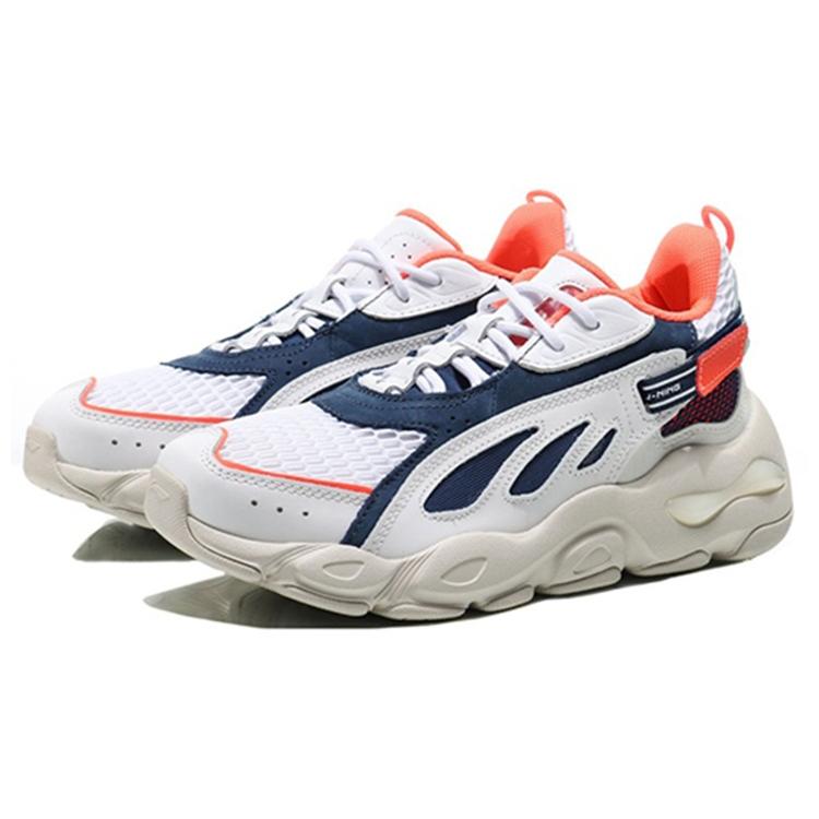 Li Ning Butterfly Lite Butterfly Нескользящие Легкие Низкие Кроссовки на Толстой Подошве Мужские Белые AGLP093-1