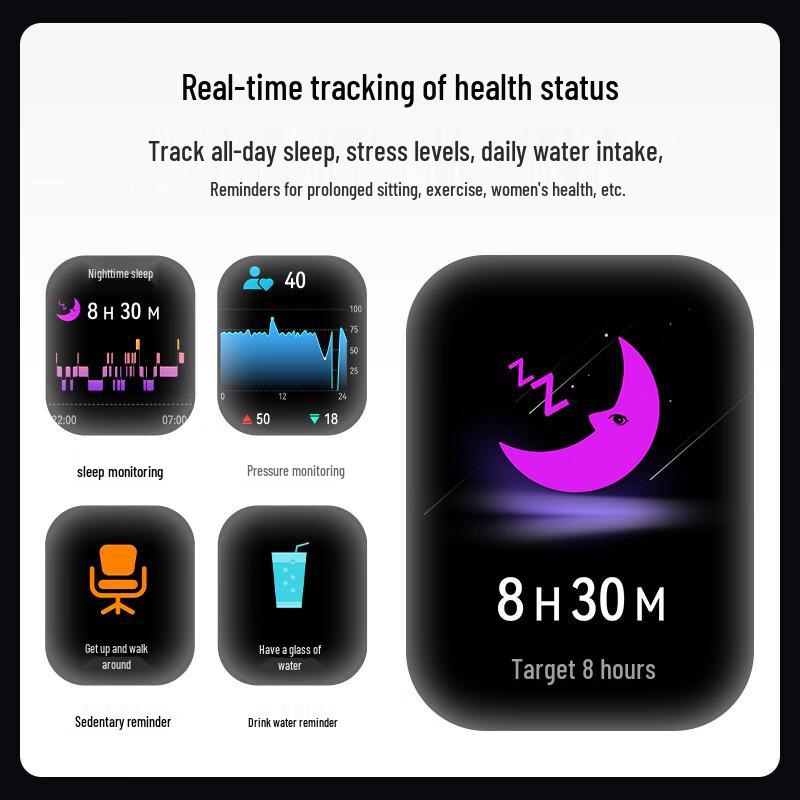 Newmine HarmonyOS Smart Sport Watch with Bluetooth Call & Health Monitoring (CN version)