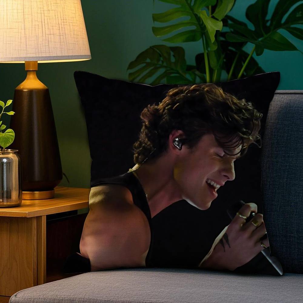 Певец S-Шон Мендес Наволочка Диван Гостиная Спальня Двусторонняя печать Квадратная подушка Наволочка для подушки для сна
