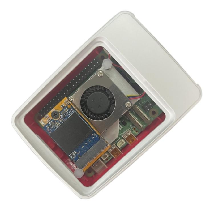 Mini Expansion Board with Active Cooling Fan For RPi5 PCIe to M.2 NVMe SSD Board