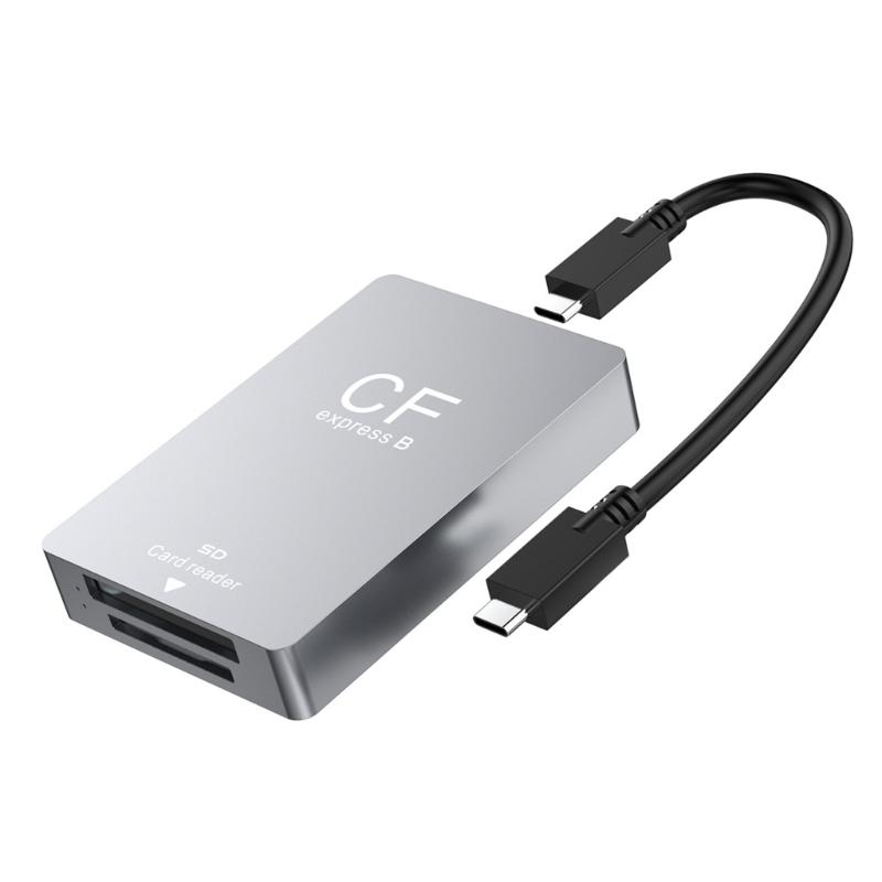 Устройство для чтения карт CFexpress Type B USB 3.2 10 Гбит/с Адаптер Устройство для чтения карт CFexpress B и SD 4.0 для ОС Windows с USB C/USB-кабелем