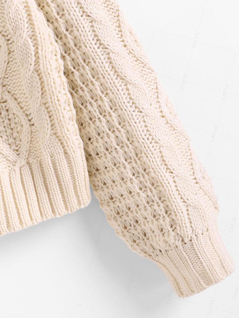 ZAFUL Кардиган Fisherman с пуговицами и косами