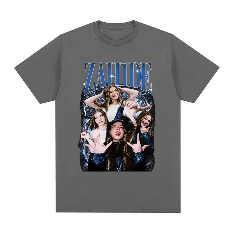 Zahide Merch Graphic Print Tshirt Unisex Women Fashion Hip Hop T Shirts Cotton Casual Oversized Short Sleeve Tshirts Streetwear
