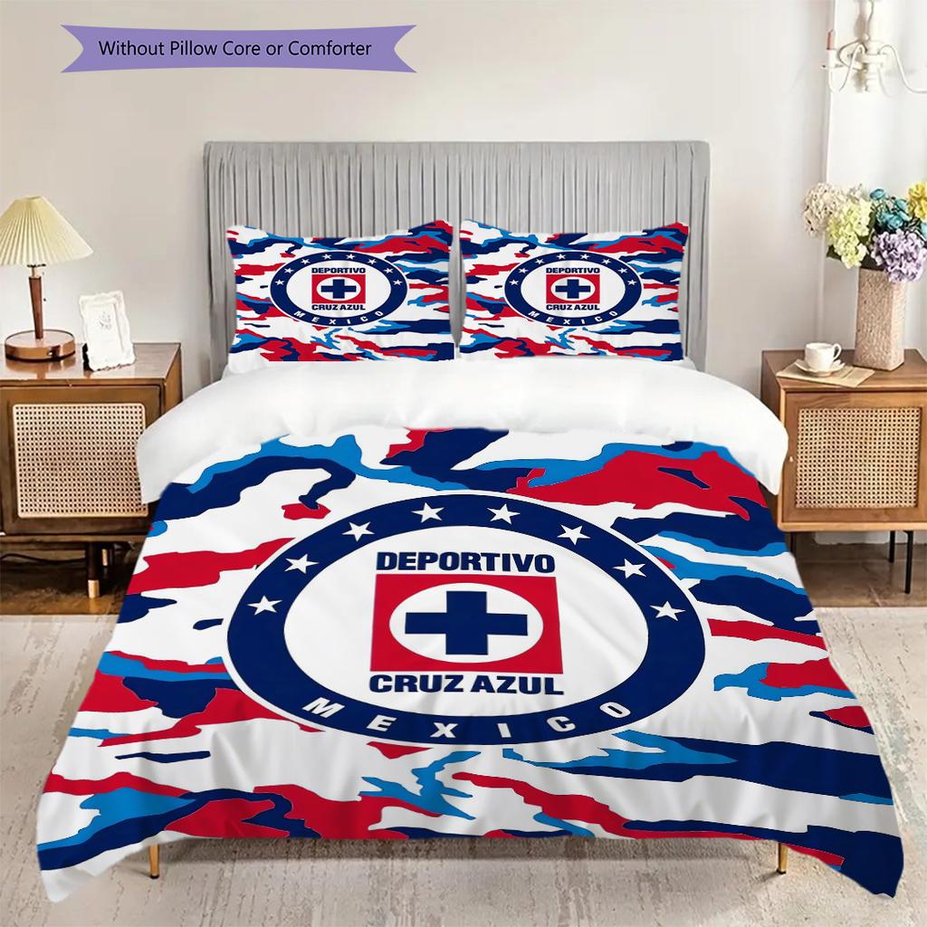 Постельное белье с узором Cruz Azul Комплект одеял Покрывало Наволочка Домашний Декор Подарок на День Рождения (1 пододеяльник + 2 наволочки, без наполнителя)