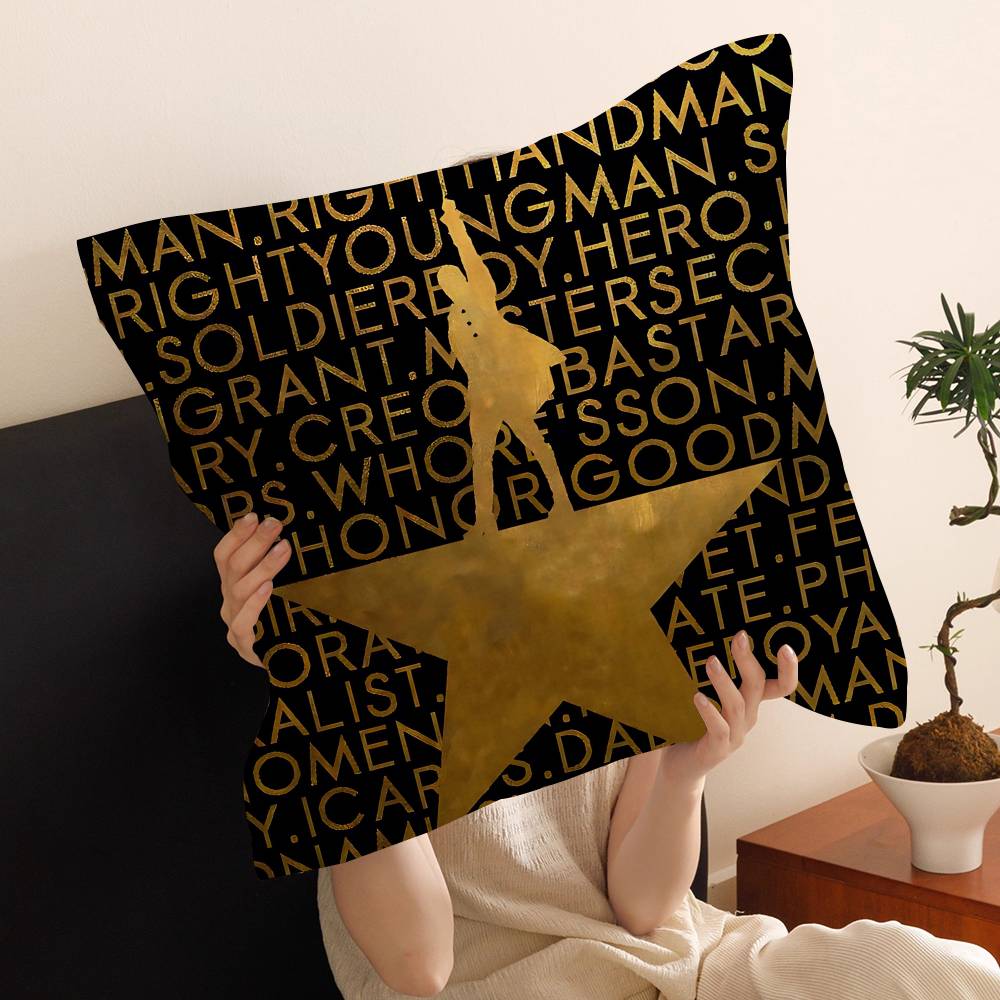 American Musical Hamilton Vintage Personalized Picture Text Home Decorative Pillows Household Gifts 45x45cm