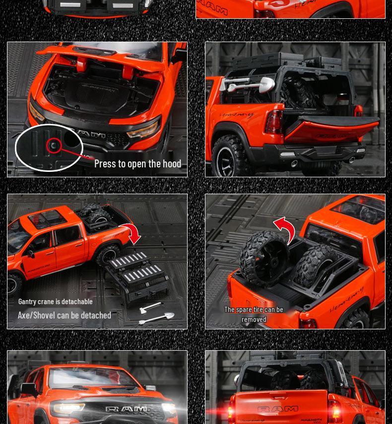 Zhongyuanxing 21024 Alloy Pull-back Off-road Pickup Toy with Sound and Light