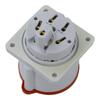 Straight Power Socket 32A 5P 400V Ip44 3P+N+Z Red