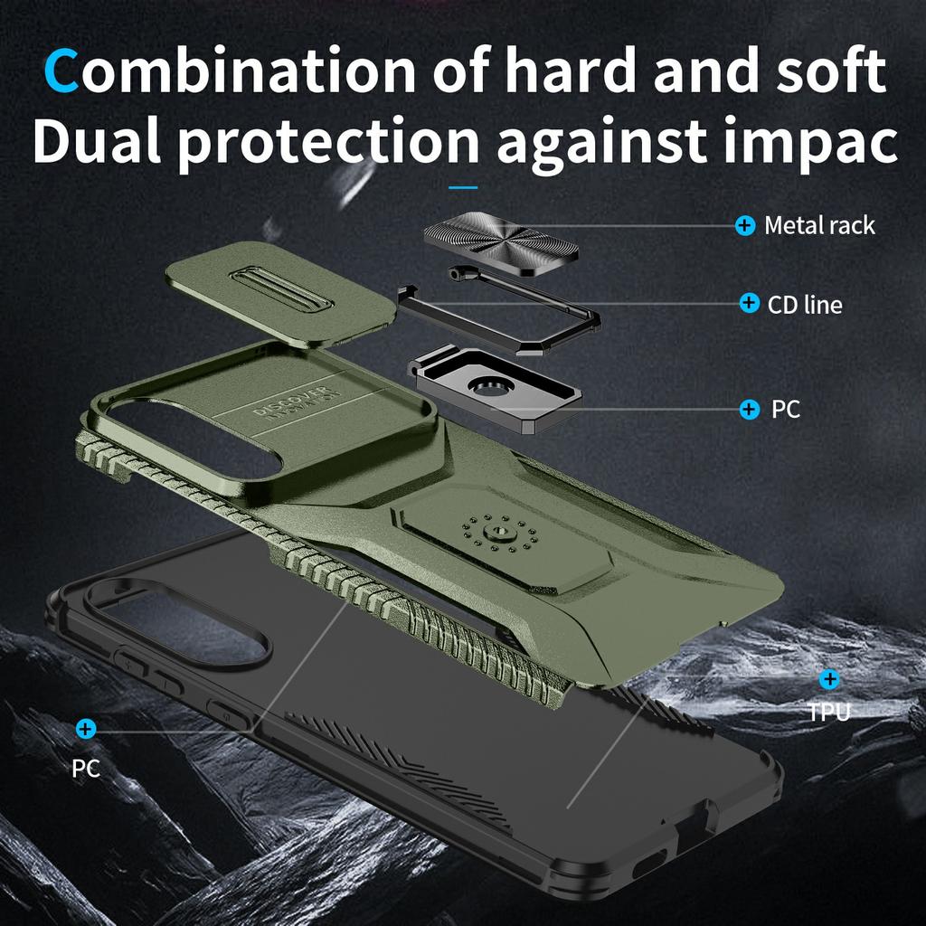 For Samsung Galaxy S25 Edge Case Camshield Kickstand TPU+PC Anti-Slip Phone Cover