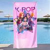 Милое K-pop Девичье Групповое Пляжное Полотенце с плоской печатью Розовый Аниме Идол Поп-Звезда Полотенце для Ванной для Подростков Девочек Летняя Вечеринка у Бассейна Подарок