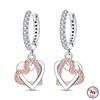 Серьги из серебра S925 Стиль Серия 'Сердце Любви' Женские Серьги-Кольца Праздничные Свадебные Изящные Украшения для Девочек Подарки