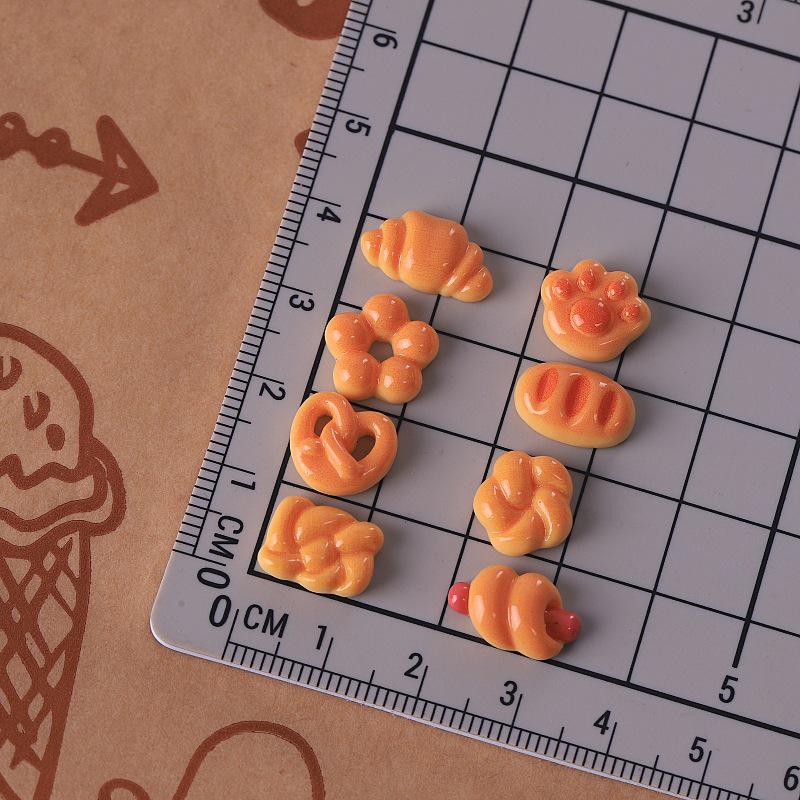 Мини-игровой набор «Еда»: Имитация хлеба, круассана, тоста, сумки в виде кошачьих когтей, самодельный крем-клей, шпилька для волос, гвоздь и аксессуары из смолы