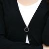 Circle Rhinestone Cardigan Fixed Braces Silver Color Brooches Pins Corsage Jewelry Accessories