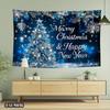 One 2D flat-printed blue Christmas tree festive photography background party banner easy to hang for festive partiesZL